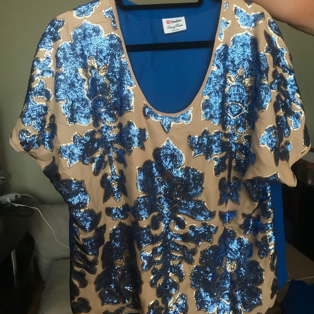Tracy Reese NM + Target Sequined Blouse Sz XL